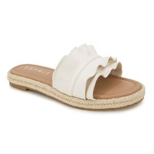 Esprit | 6 | Women's White Ruffle Slide Sandal